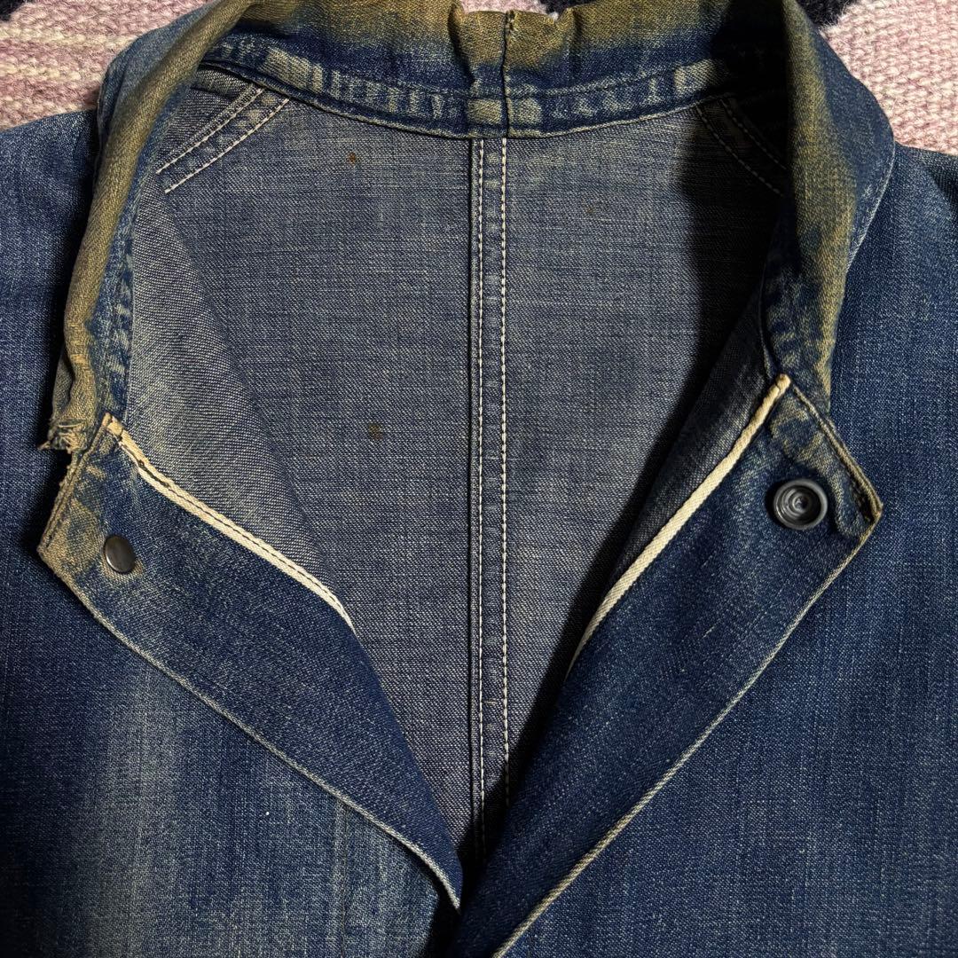 40s White field 大戦デニムカバーオール　鬼フェード　50s