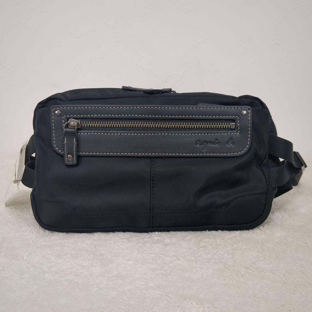 【未使用品】agnes b.VOYAGE　アニエスベー　ナイロン　レザー　黒