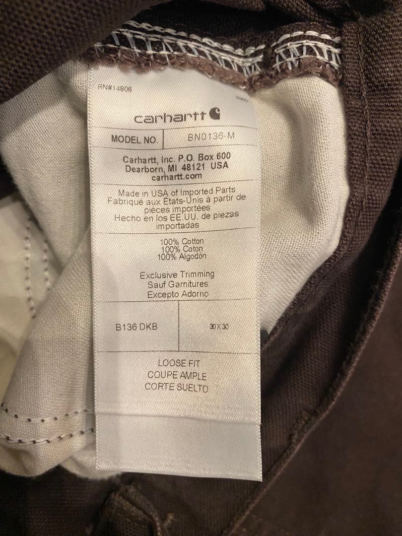 USA製 Carhartt B136 ダブルニー ダークブラウン W30 L30