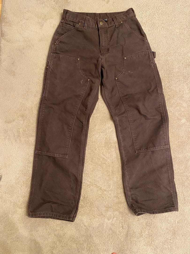 USA製 Carhartt B136 ダブルニー ダークブラウン W30 L30