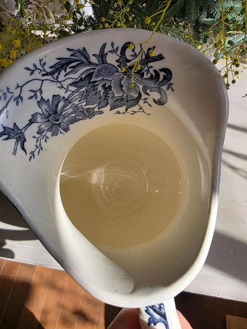 Saint-Amand窯のアンティークピシェとベイスン Anemoneアネモネ