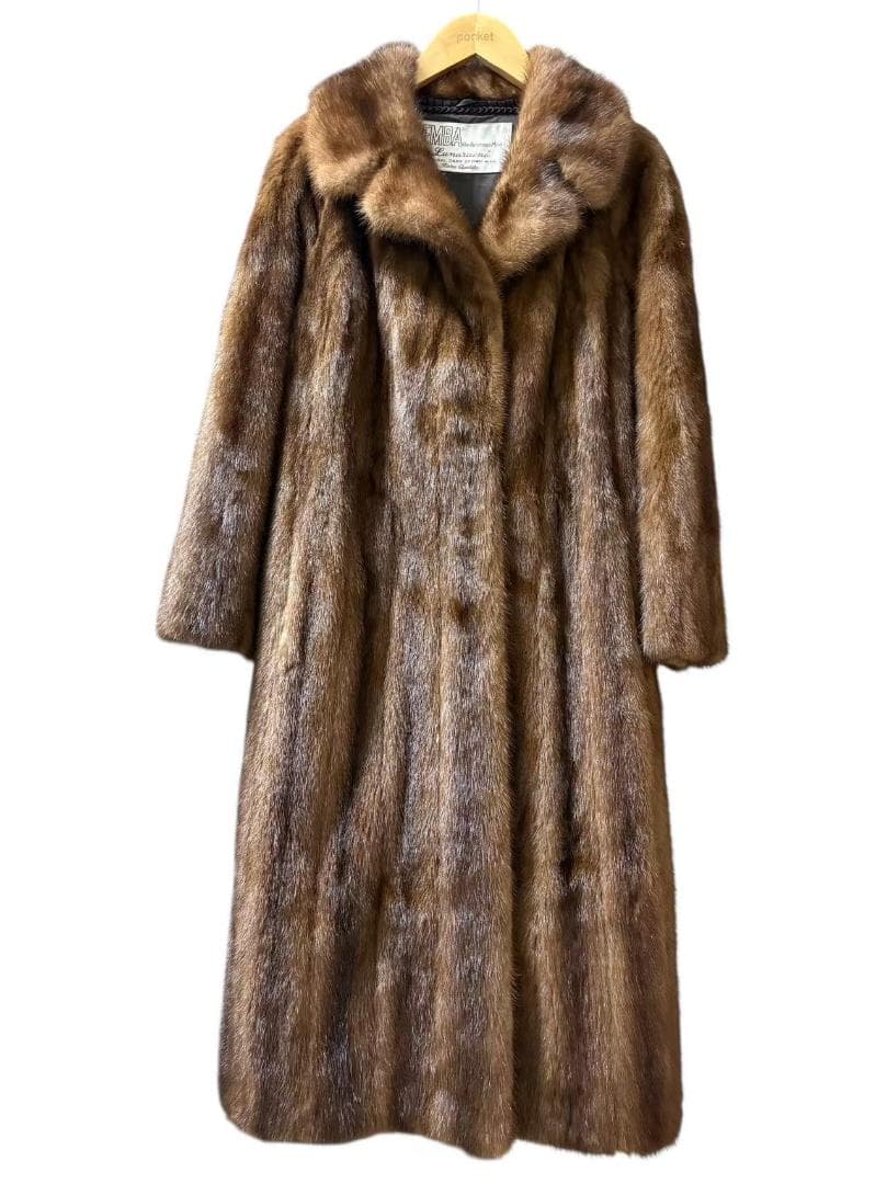 EMBA エンバ　パステルミンク　柔らか　ミンクコート　本毛皮　ファー　ロング丈