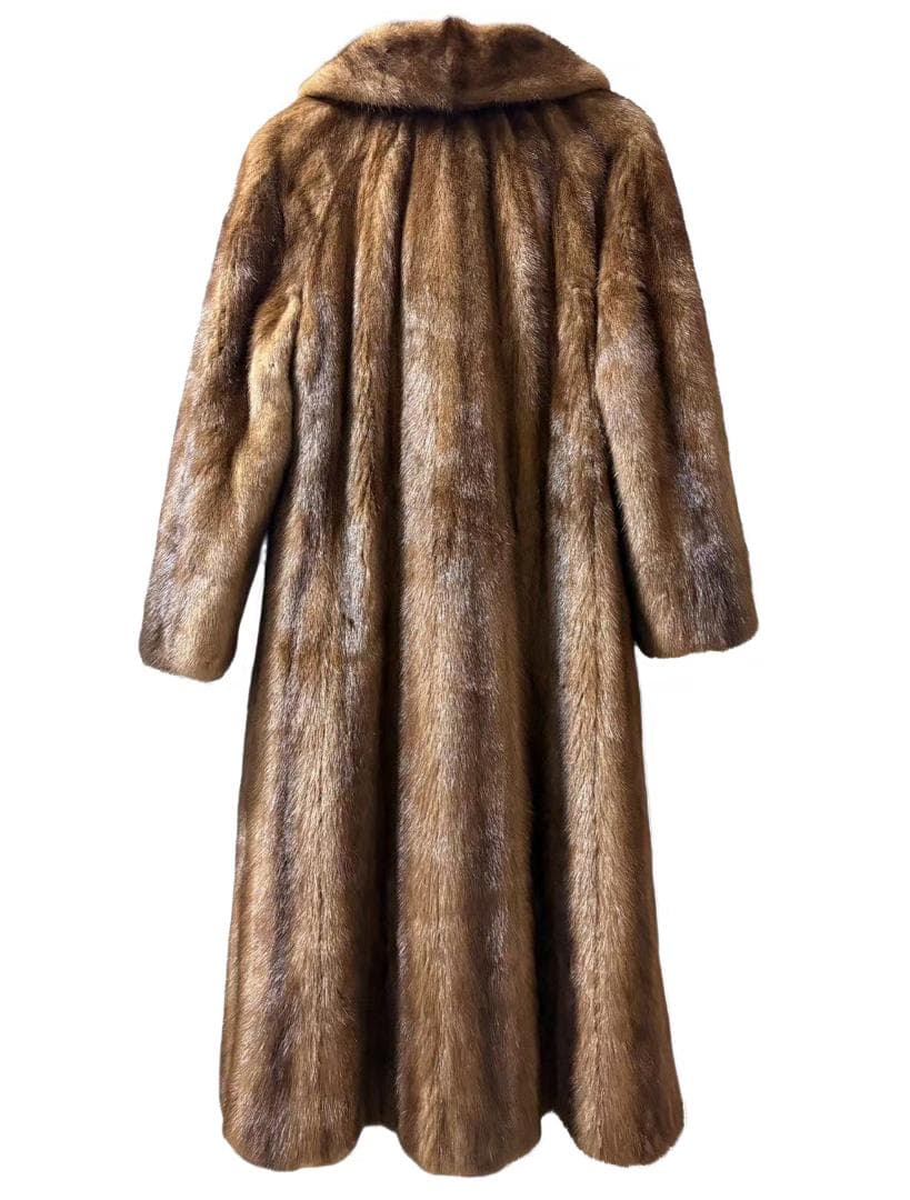 EMBA エンバ　パステルミンク　柔らか　ミンクコート　本毛皮　ファー　ロング丈