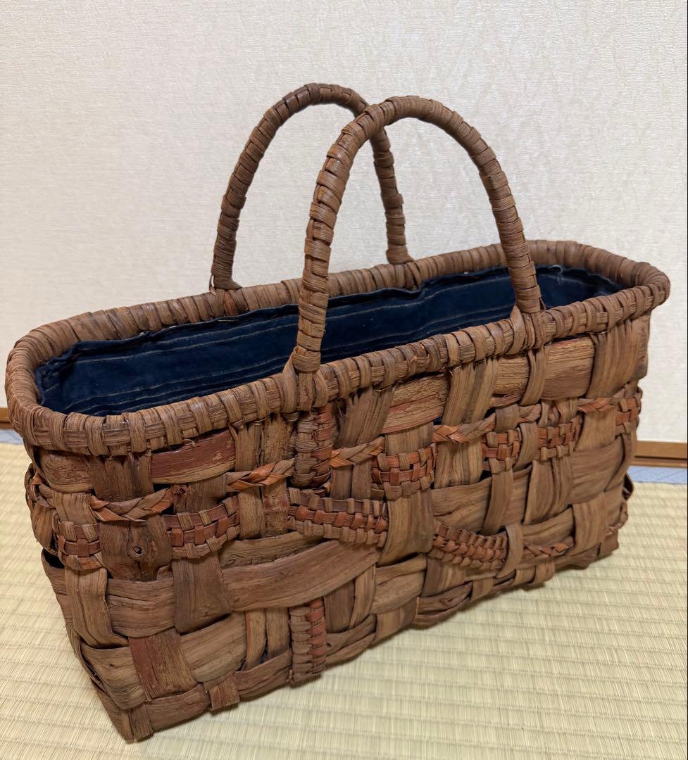 大きな山葡萄かごバッグ　佐藤定雄作