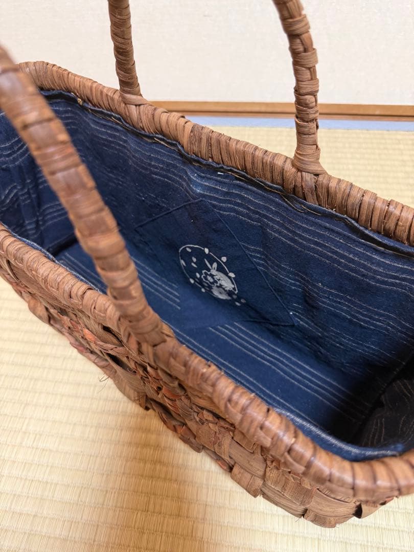 大きな山葡萄かごバッグ　佐藤定雄作