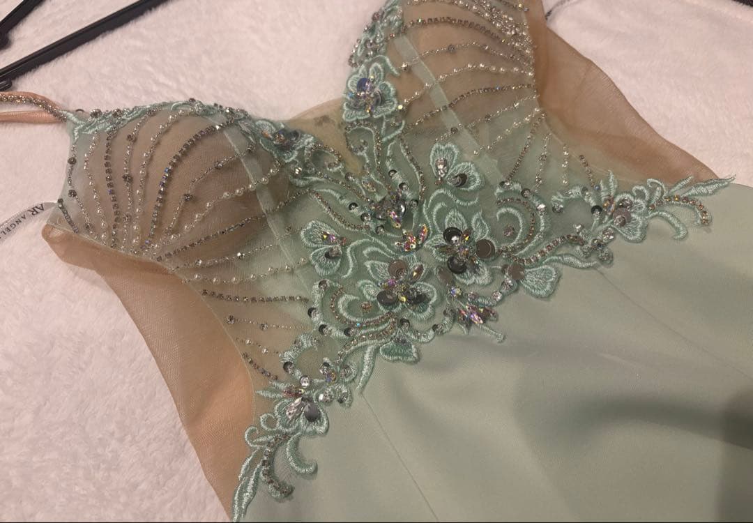 エンジェルアールビジューレース×シースルータイトミニドレスクリーニング済ほぼ新品