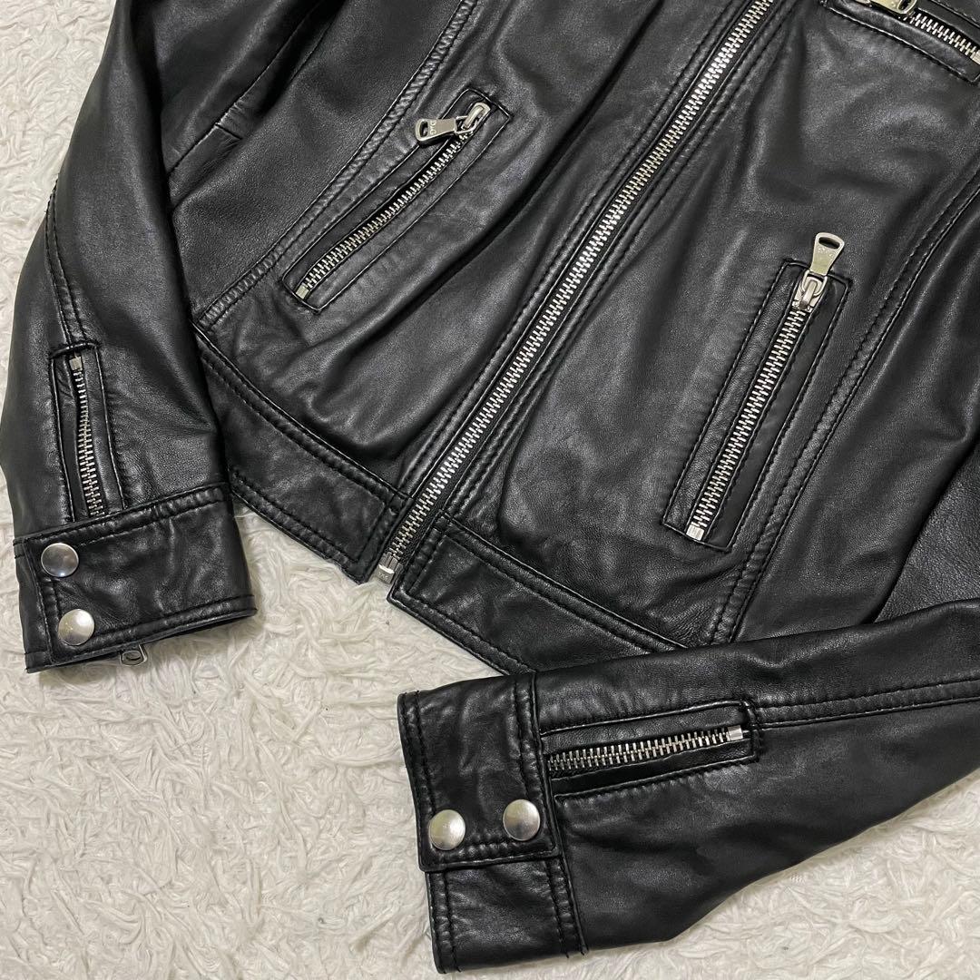 極美品 ドルチェ&ガッバーナ ラムレザージャケット マルチジップ 40/L相当