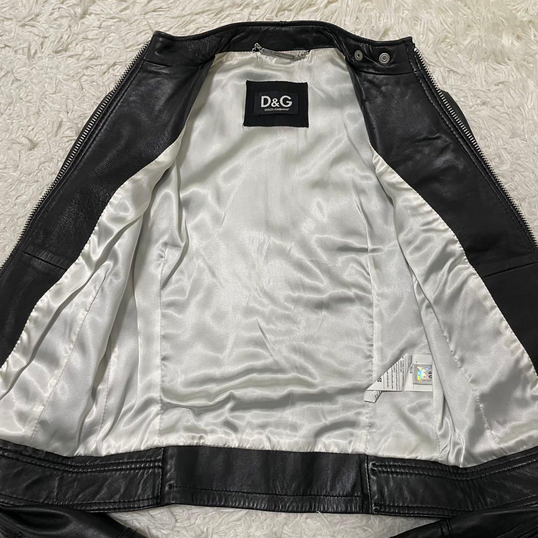 極美品 ドルチェ&ガッバーナ ラムレザージャケット マルチジップ 40/L相当