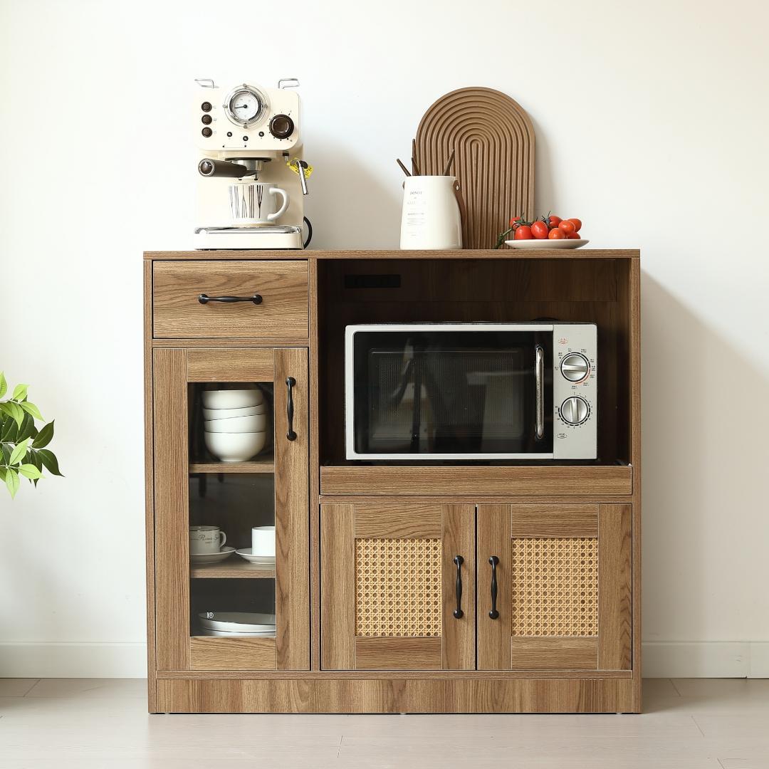 キッチンカウンター 食器棚 キャビネット レンジ台 キッチン 収納 幅88cm