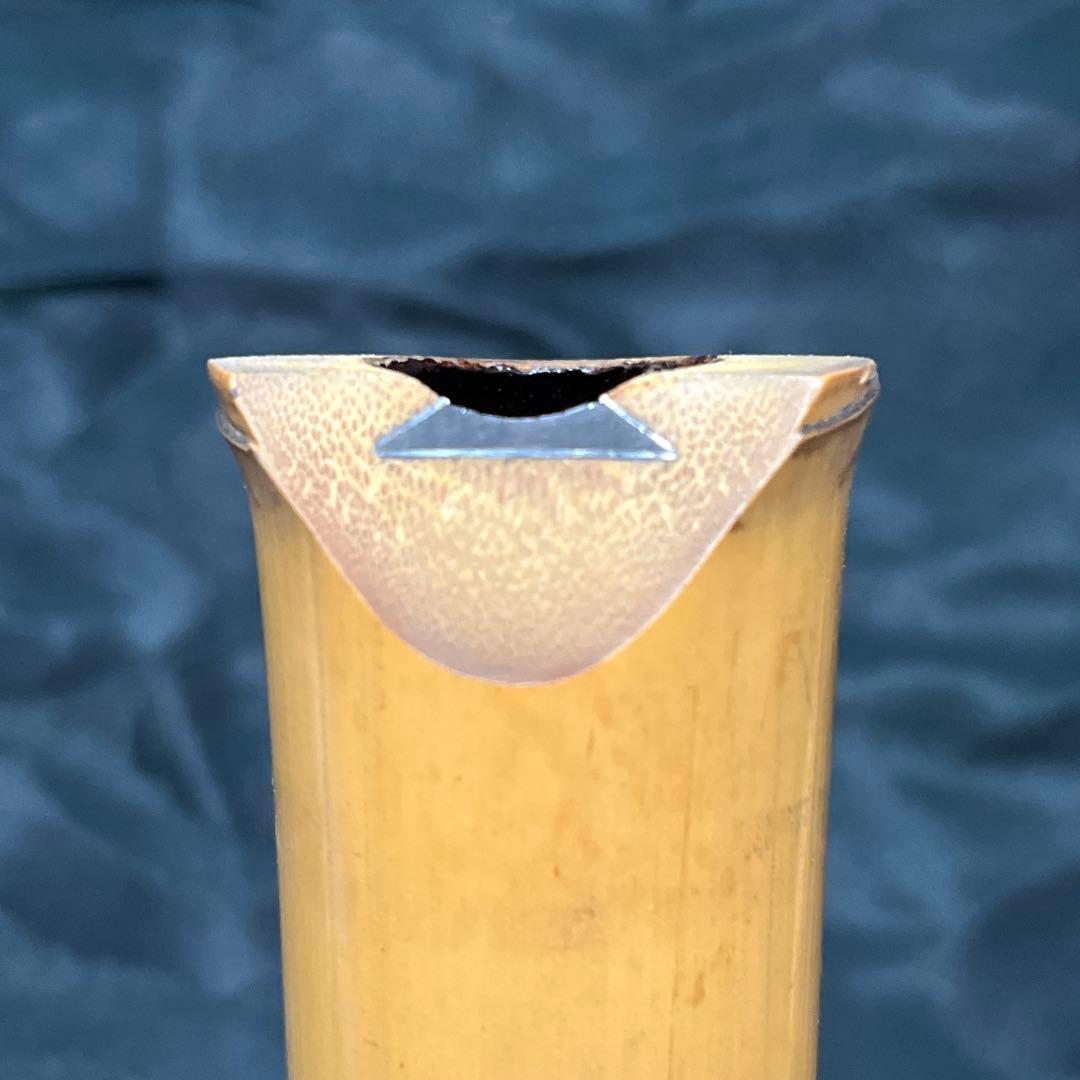 尺八 琴古流 在銘 2印 1尺8寸管 中継ぎ籐巻き銀三線 【音出し確認済み】