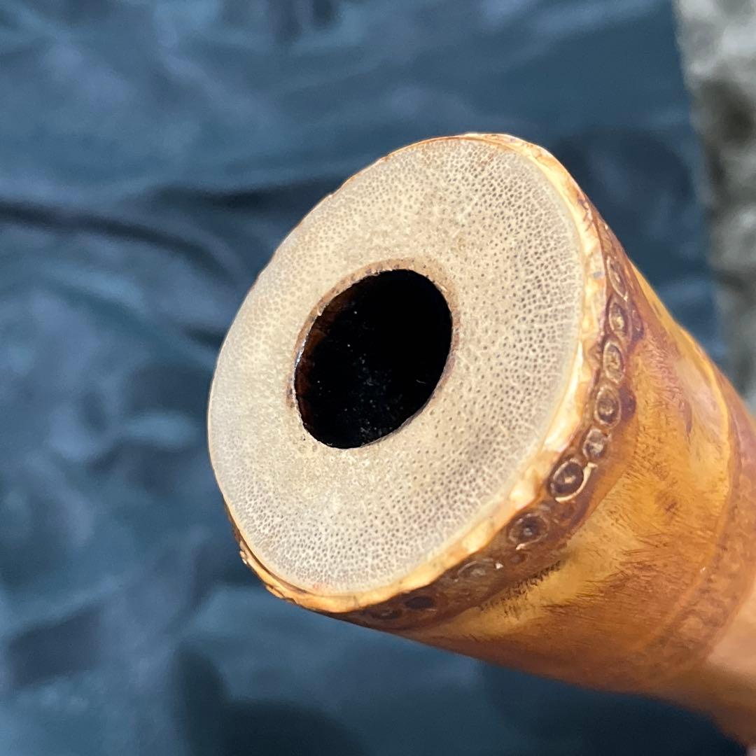 尺八 琴古流 在銘 2印 1尺8寸管 中継ぎ籐巻き銀三線 【音出し確認済み】