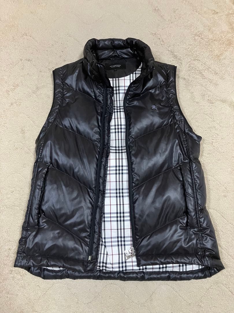 【Niko様】バーバリーブラックレーベルダウンベスト　ノバチェック美品、Lサイズ