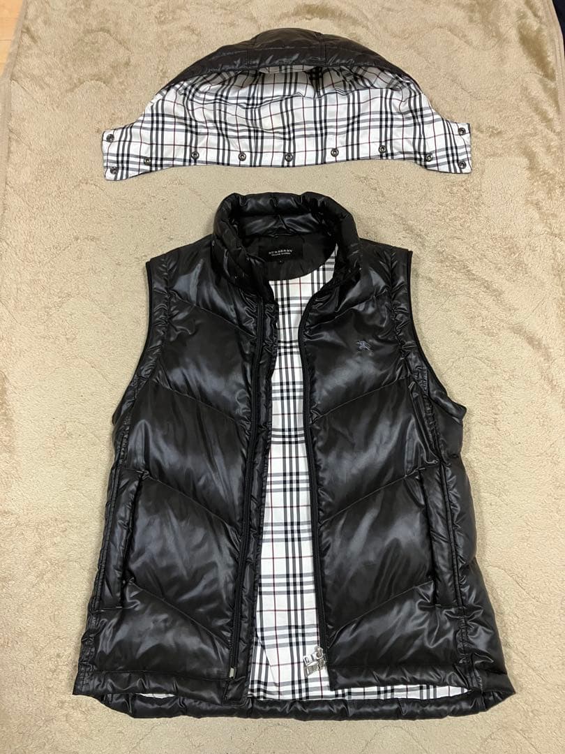 【Niko様】バーバリーブラックレーベルダウンベスト　ノバチェック美品、Lサイズ