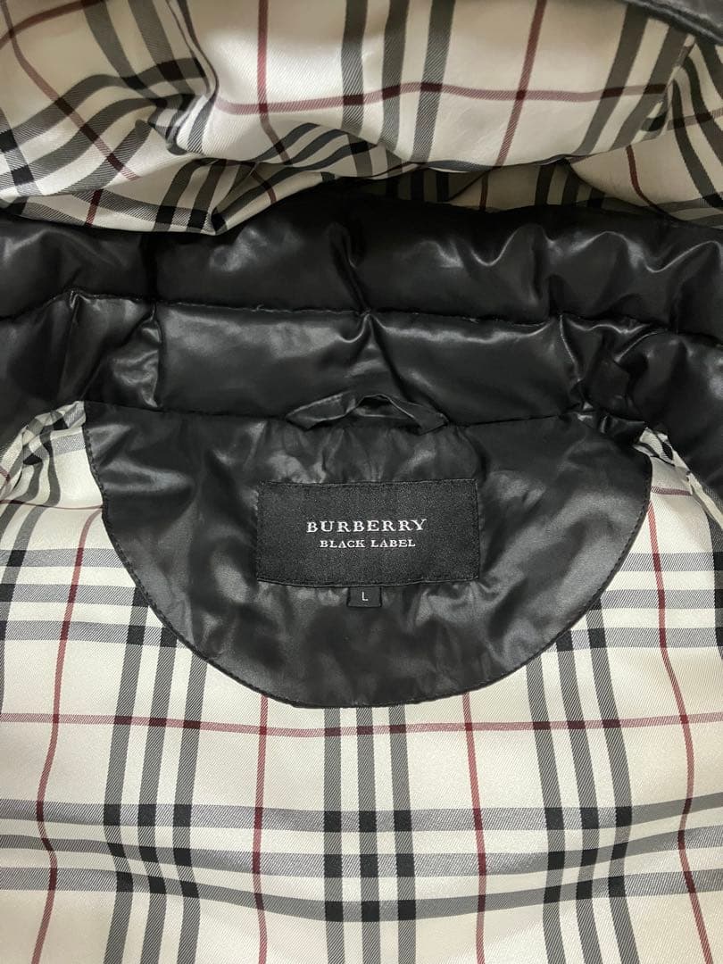 【Niko様】バーバリーブラックレーベルダウンベスト　ノバチェック美品、Lサイズ