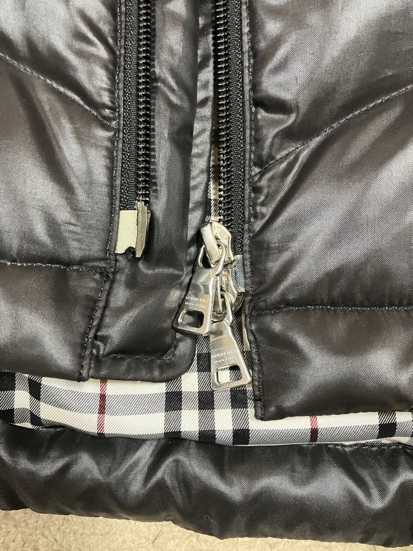 【Niko様】バーバリーブラックレーベルダウンベスト　ノバチェック美品、Lサイズ