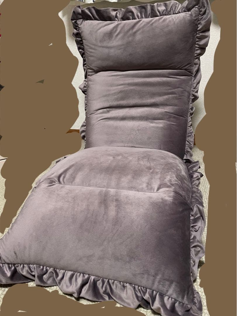 【美品】フランフラン　カランフロアチェア　座椅子　ハイバック(ブラウン)