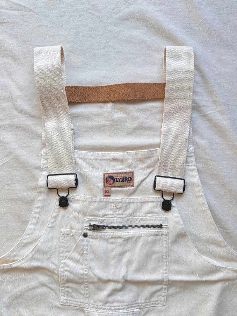 Nigel Cabourn LYBROオーバーオール ヘリンボーン　52 白