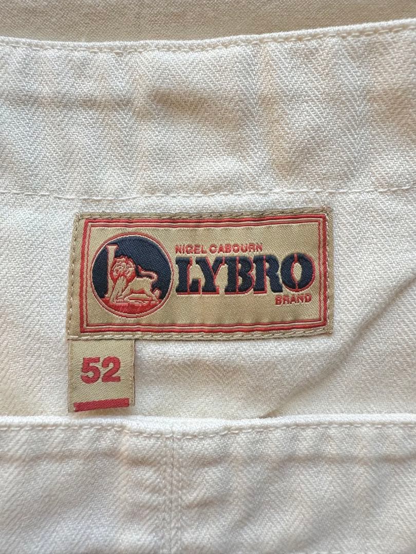 Nigel Cabourn LYBROオーバーオール ヘリンボーン　52 白