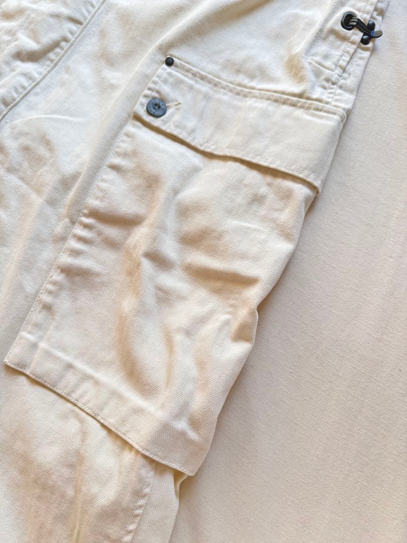 Nigel Cabourn LYBROオーバーオール ヘリンボーン　52 白