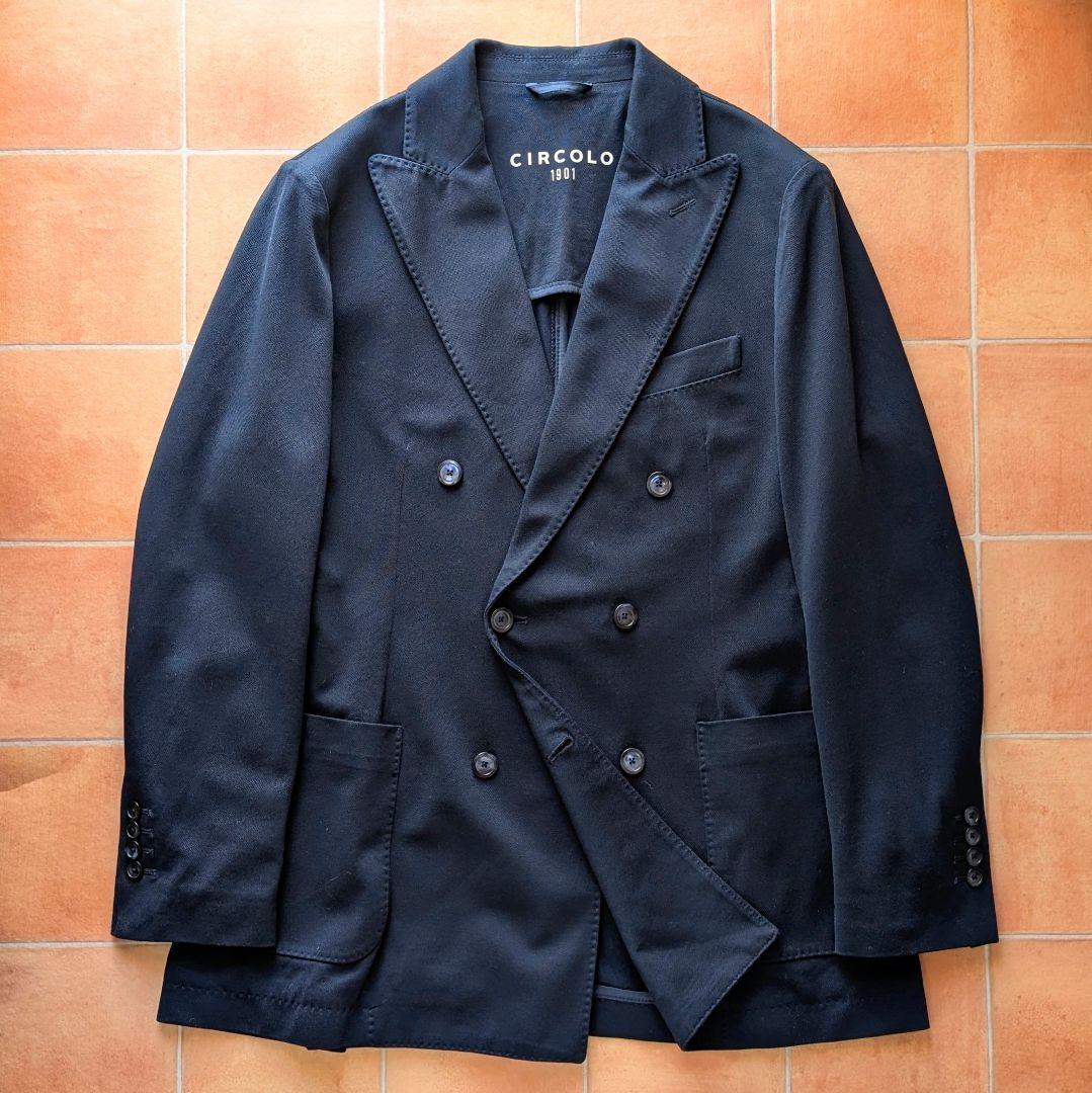 【近年モデル】CIRCOLO1901 鹿の子 ネイビージャケット ストレッチ