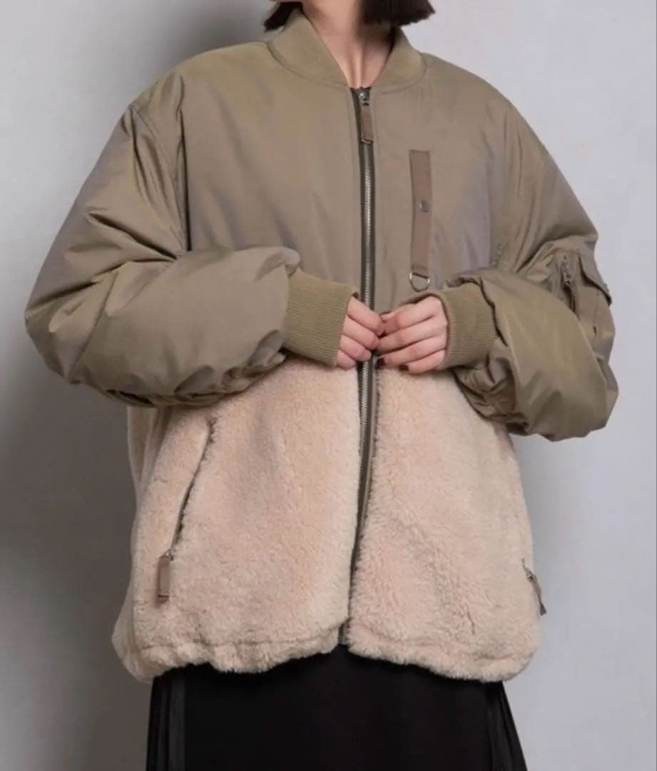 新品同様❇️定価4.2万MARECHAL TERRE ボア切替 MA-1風ブルゾン