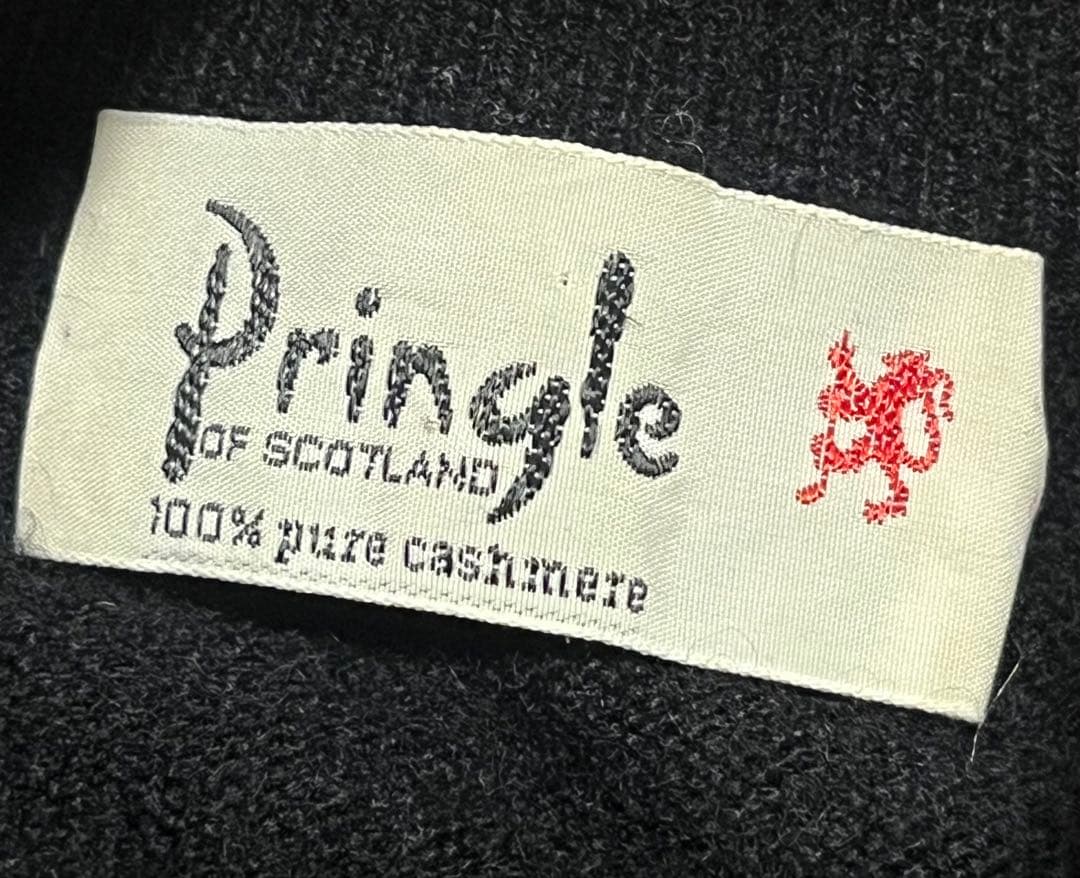 カシミヤ Pringle プリングル 黒 ブラック ニット 38 古着