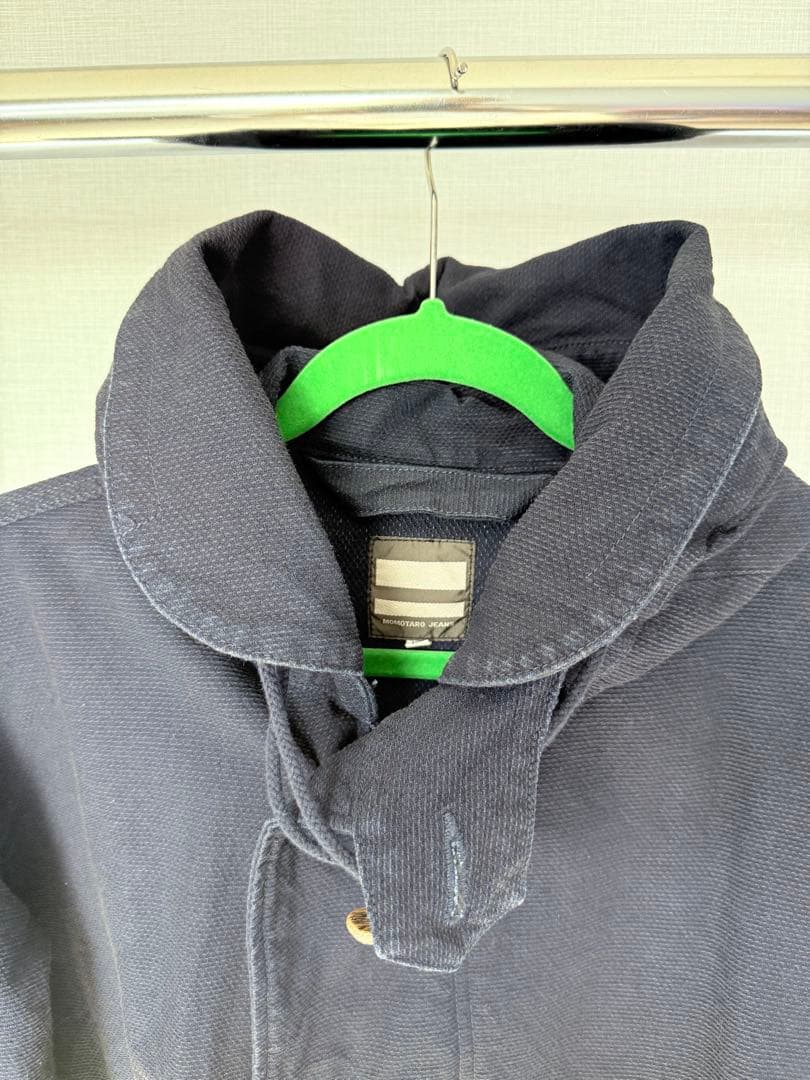 ネイビー フード付きモッズコートMOMOTAROJEANS桃太郎ジーンズコート