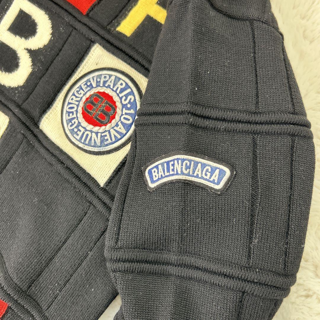 オールドバレンシアガ/90s デザインニット M 希少品 レトロ古着