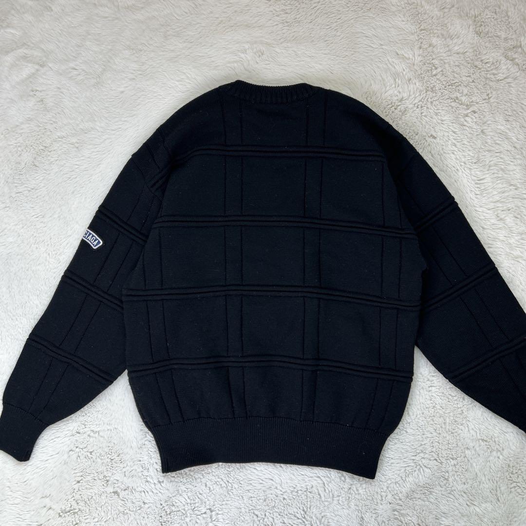 オールドバレンシアガ/90s デザインニット M 希少品 レトロ古着