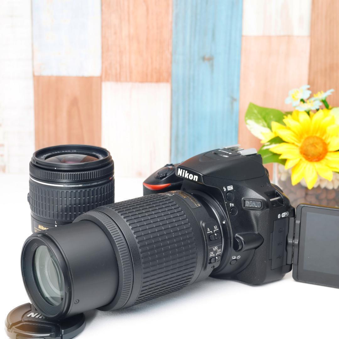 手振れ補正付✨Nikon D5600✨Wi-Fi転送&高画質✨ダブルレンズセット
