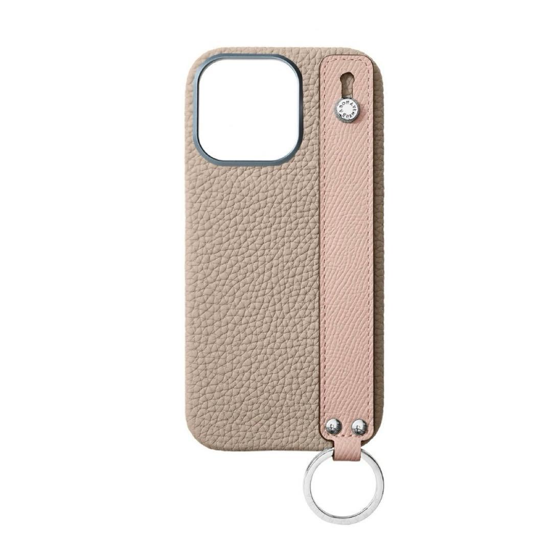 ボナベンチュラ ハンドル付き バックカバーケース iPhone16pro ピンク