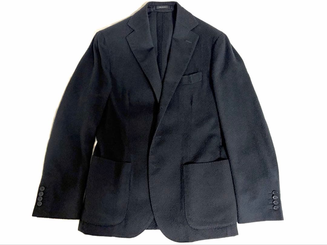 Sartorio カシミヤ ブラック テーラード ジャケット 48