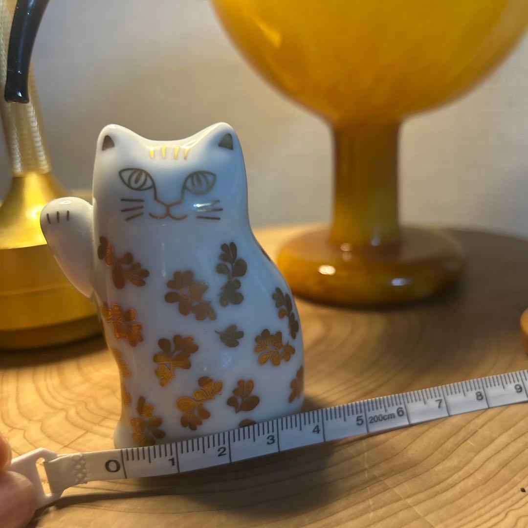 リサラーソン　まねくねこのこ　陶器の猫の置物 2個セット　招き猫