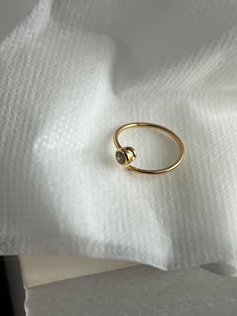 ◎◎箱付きSHIHARA ワンストーンフープピアス01 K18◎◎