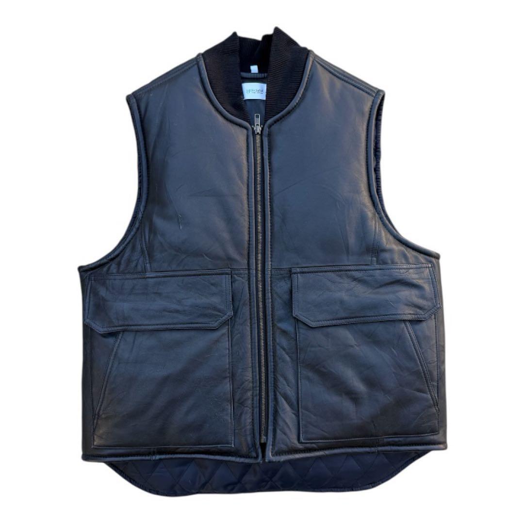 carhartt タイプ　Lサイズ レザーベストyoused 黒