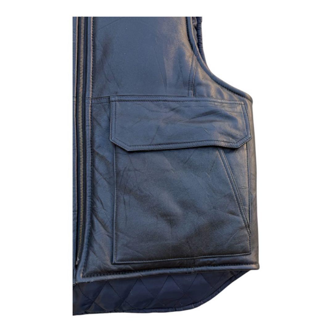 carhartt タイプ　Lサイズ レザーベストyoused 黒