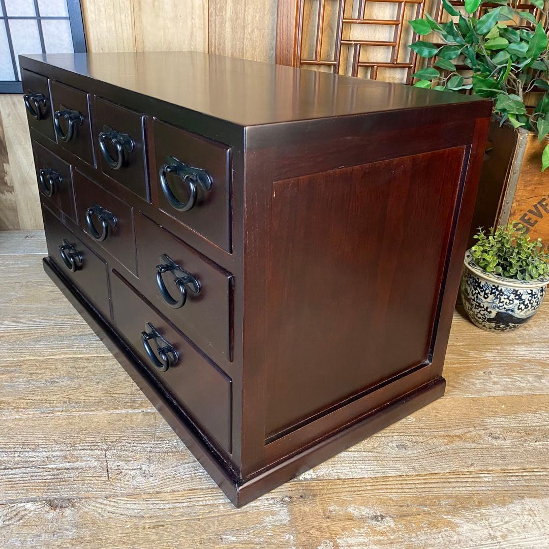 大幅値下げセール中！民芸家具桐材多引き出しチェストタンスC70㎝×41㎝木製収納