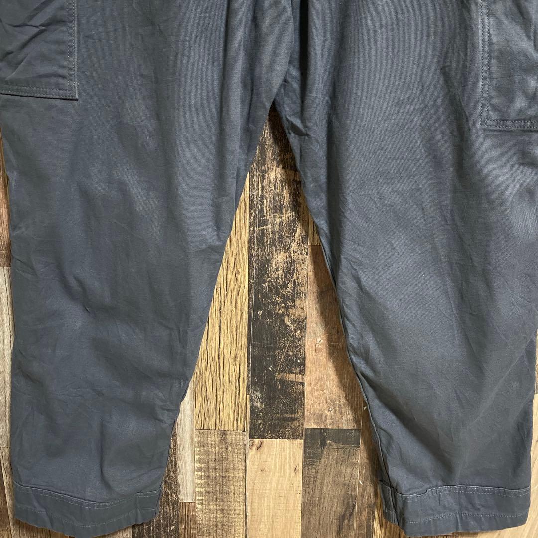 カーハート グレー系 オーバーオール メンズ ロゴ ファスナー パンツ 古着