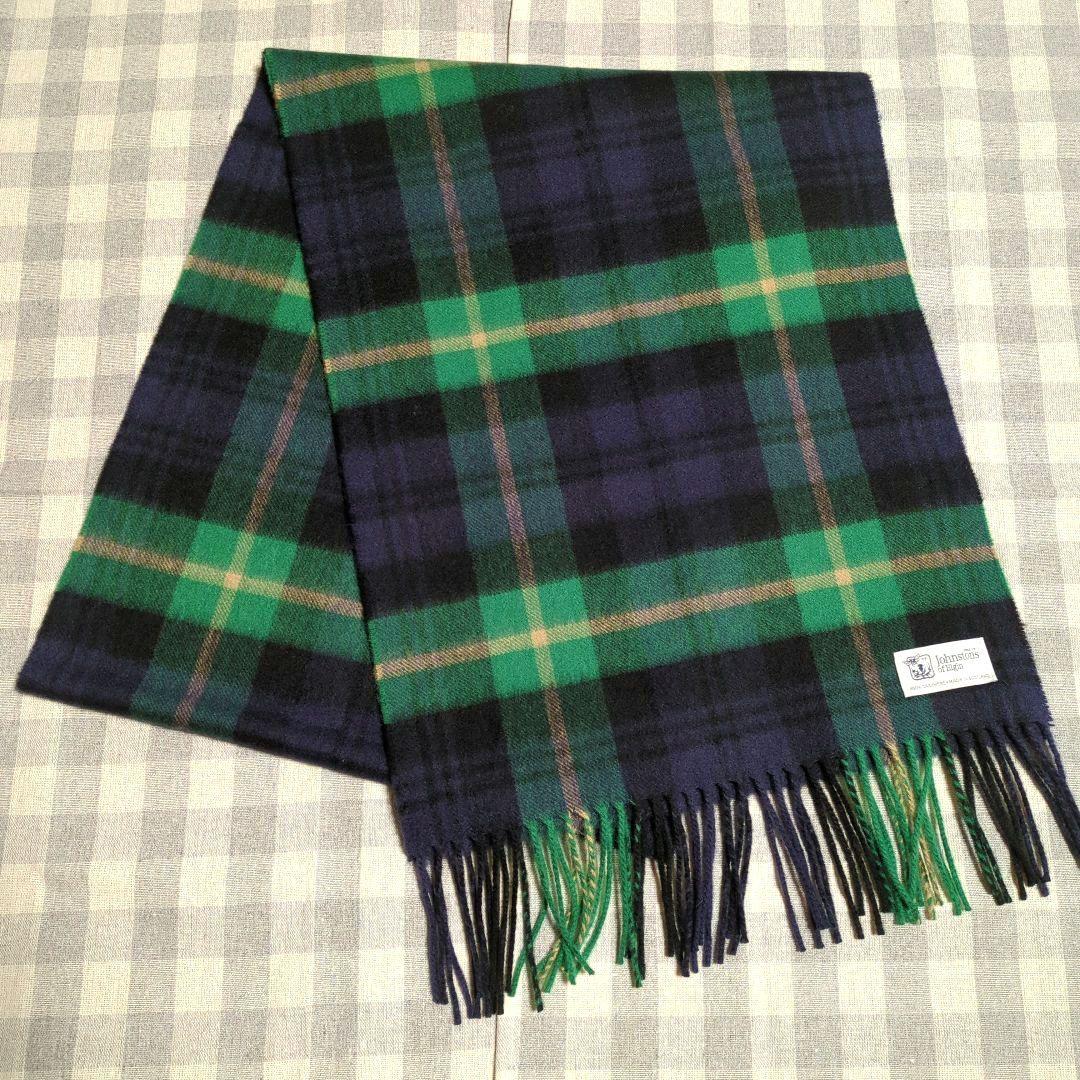 ジョンストンズ中判ストール　ネイビー