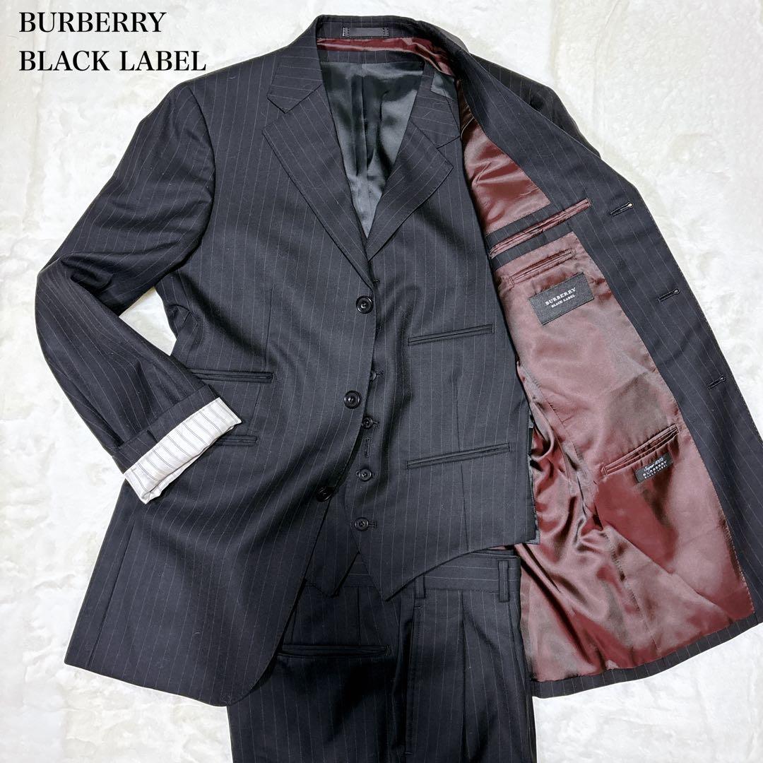 【美品】Burberry BLACKLABEL スーツ　3ピース　黒　38R