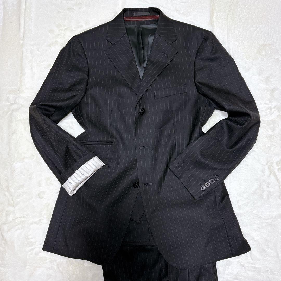 【美品】Burberry BLACKLABEL スーツ　3ピース　黒　38R