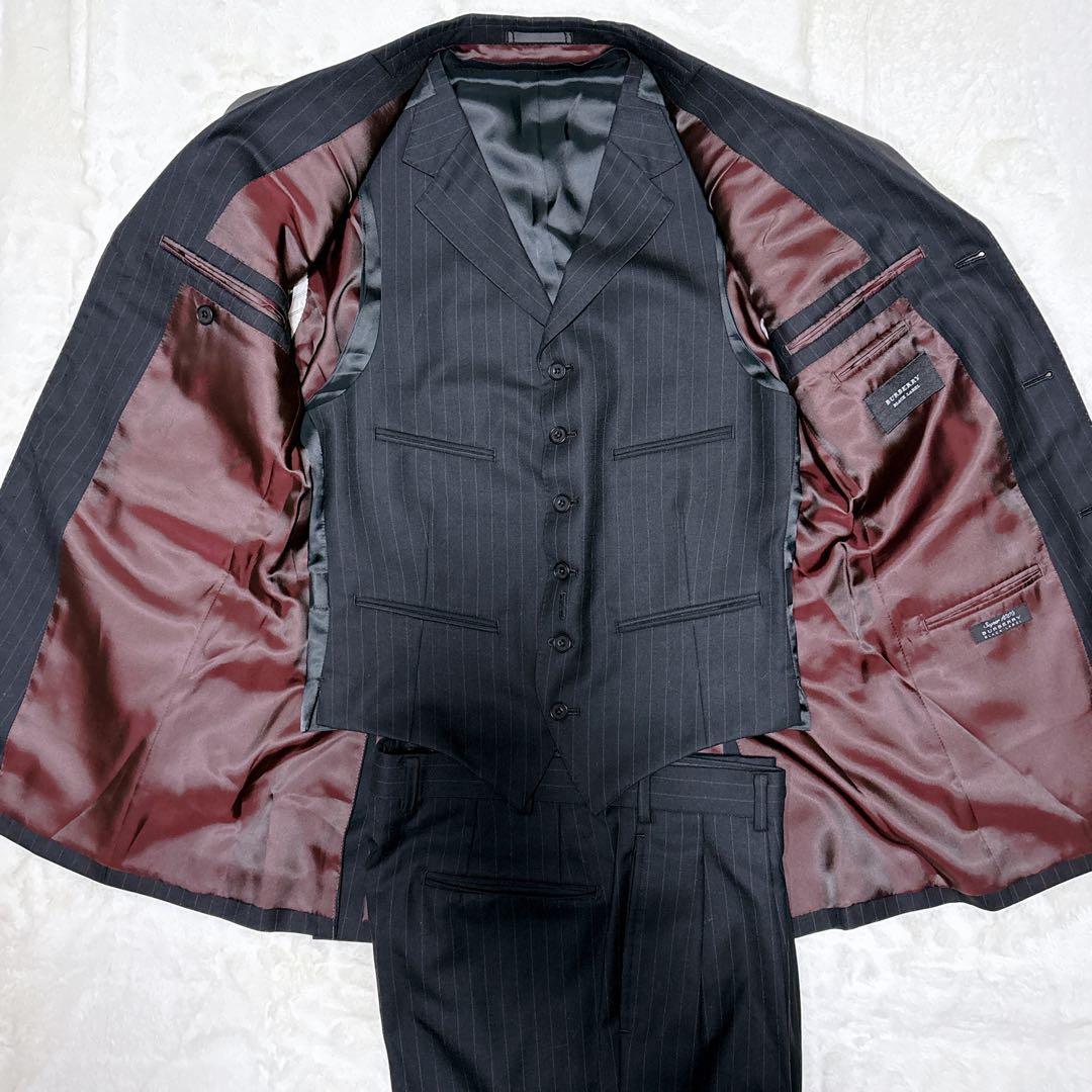 【美品】Burberry BLACKLABEL スーツ　3ピース　黒　38R