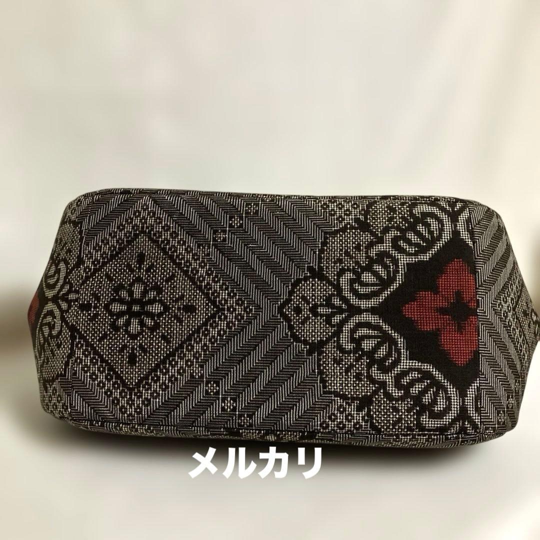 龍郷　泥大島紬　ハンドメイド　がま口バッグ　着物バッグ　バンブーバッグ