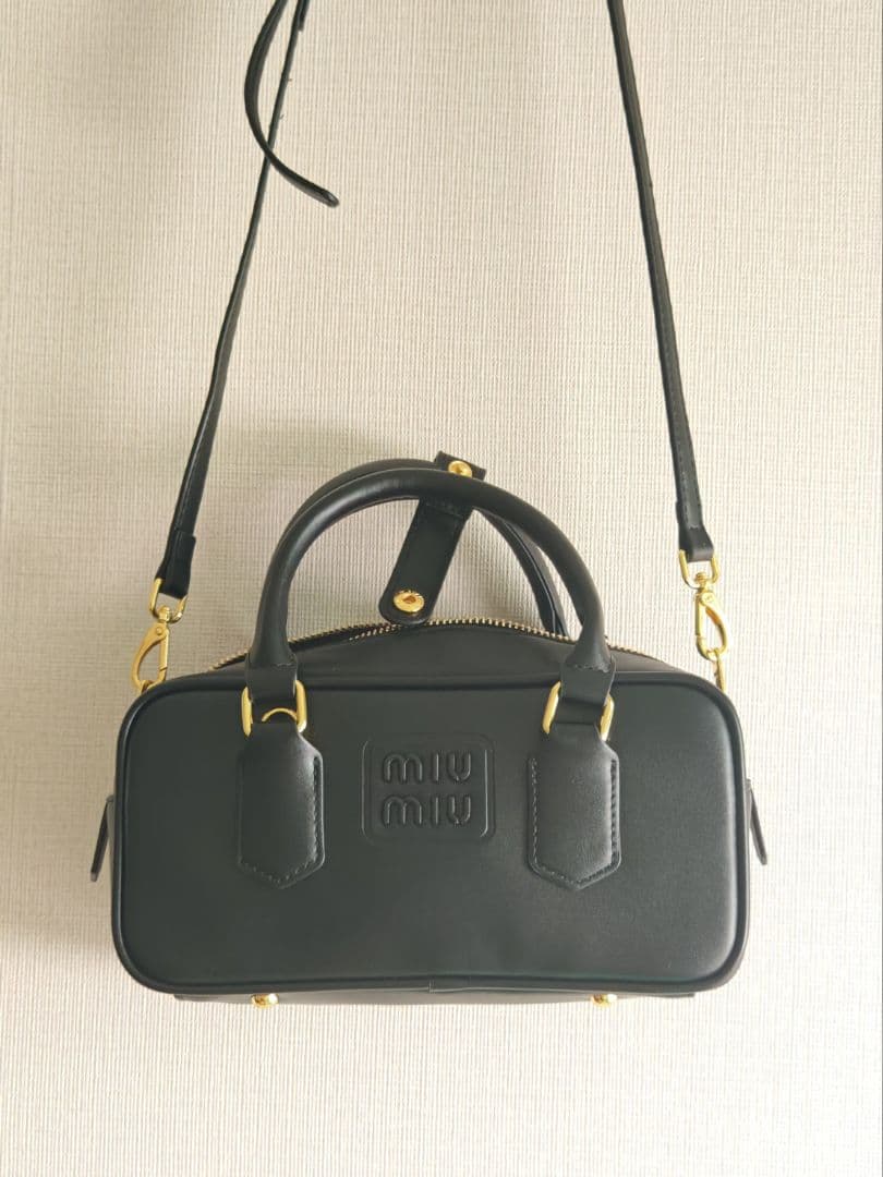 miu miu ミニボストンバッグ 2WAY ブラック レザー 美品