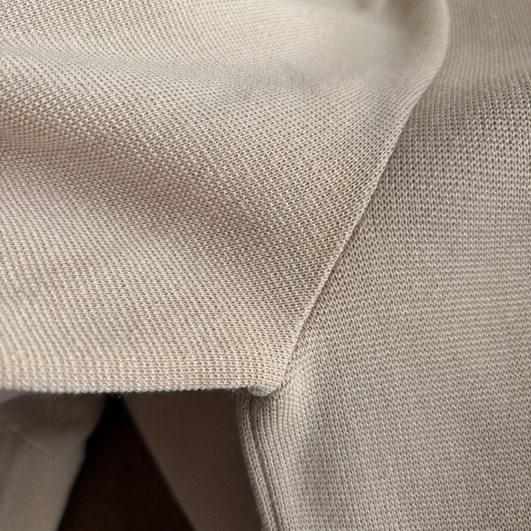 フォクシー　ニットワンピース　袖口プリーツ　バイカラー　ロング　40サイズ