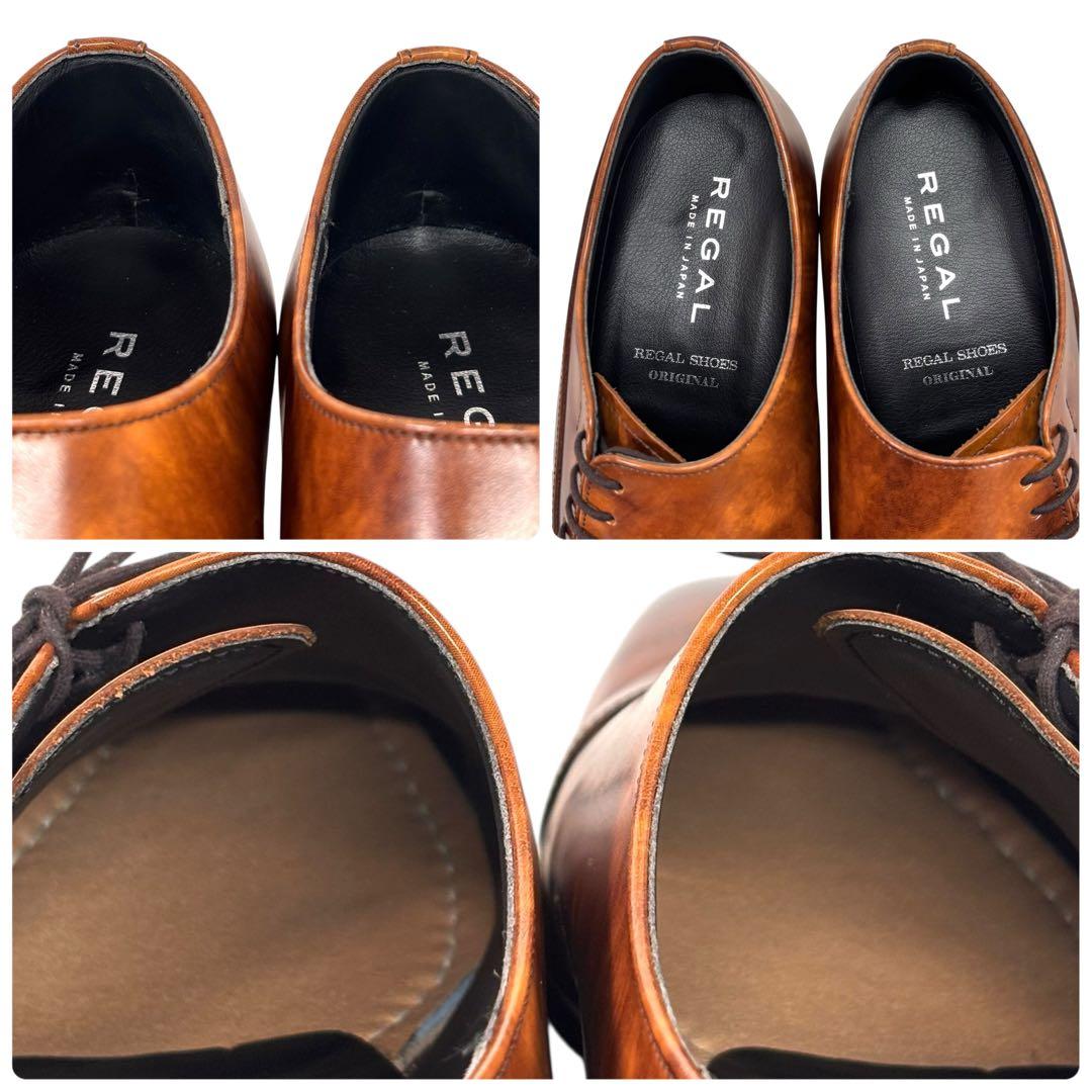 リーガル 25 レザー サイドレースアップ ビジネス スクエアトゥ ブラウン