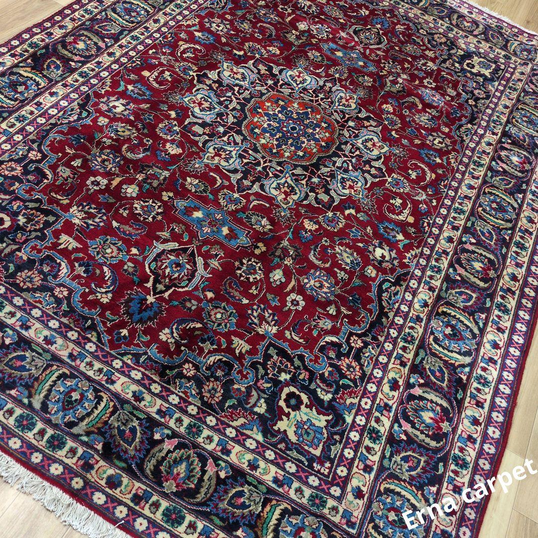 ペルシャ絨毯 290x195 手織り 美術品 カーシャーン産 クリーニング済み