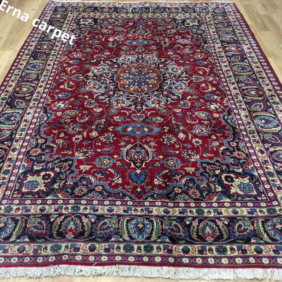 ペルシャ絨毯 290x195 手織り 美術品 カーシャーン産 クリーニング済み