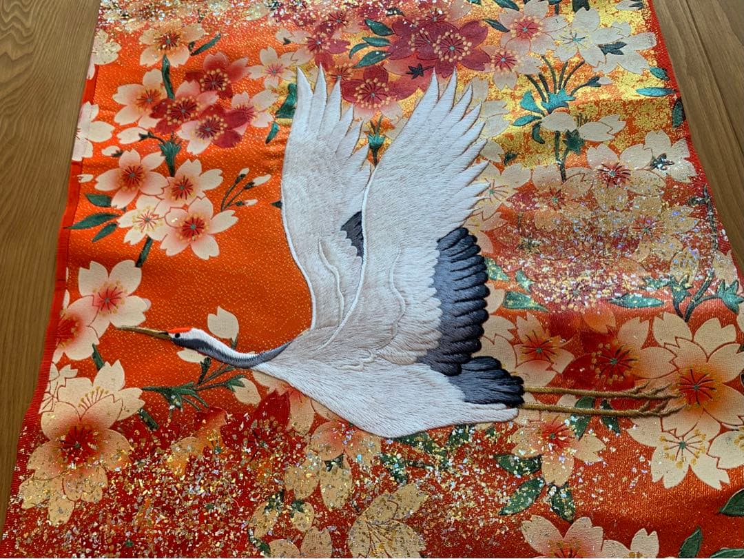 ★京都発・豪華絢爛・新品　西陣織打掛　鶴　織物・タペストリー！