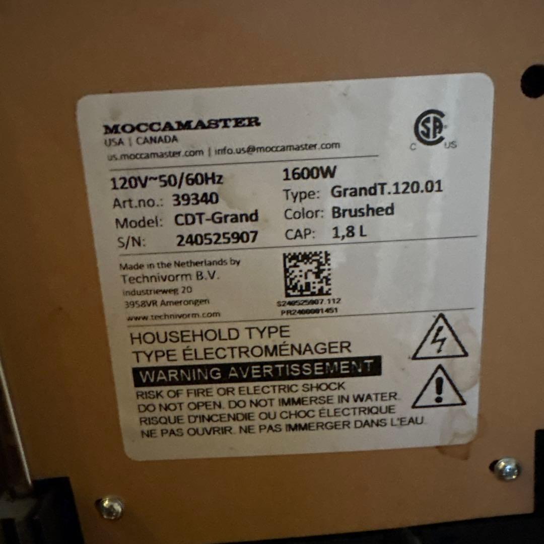 MOCCAMASTER コーヒーメーカー